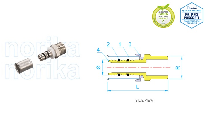 PEX Press-Fit MI Adaptor  (Type F5)